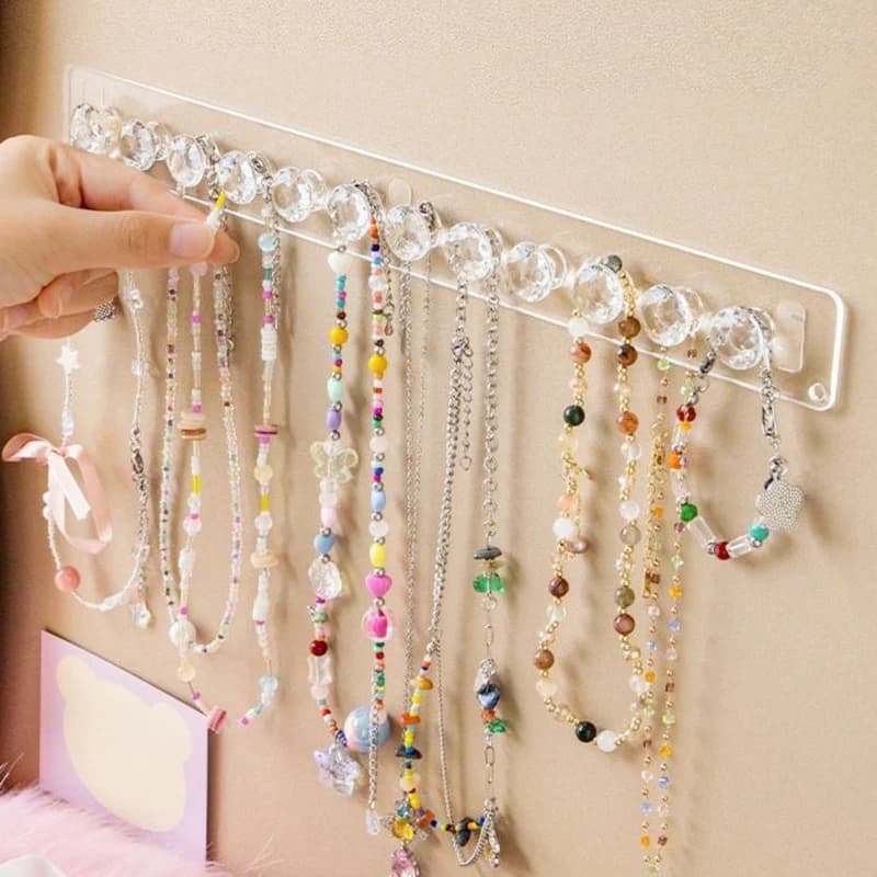Cintres de collier porte-colliers en acrylique organisateur de bijoux mural porte-collier suspendu p