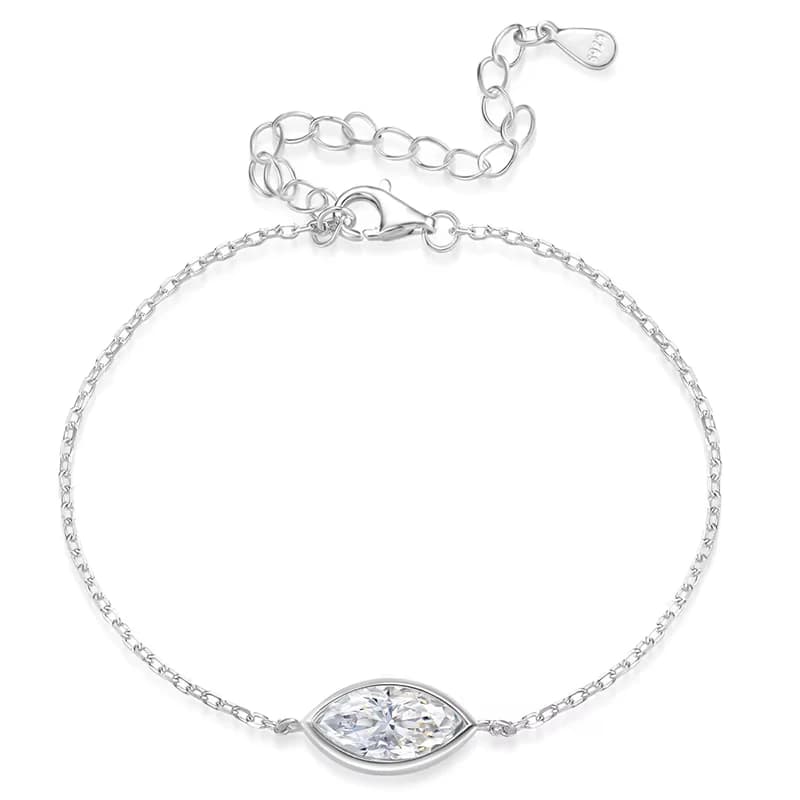 Ensemble de lunette 1-2CT, Bracelet Solitaire Moissanite pour femmes, en argent Sterling 925, diaman