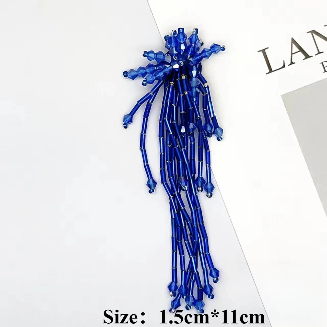 Fleur de collier à franges en cristal perlé fait à la main, broches pour hommes et femmes, oreilles 