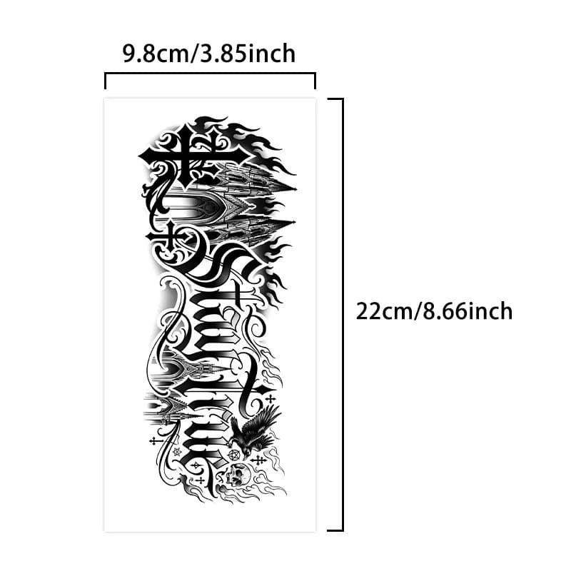 Autocollant de tatouage temporaire gothique style old school, motif herbe, pour hommes et femmes, ta