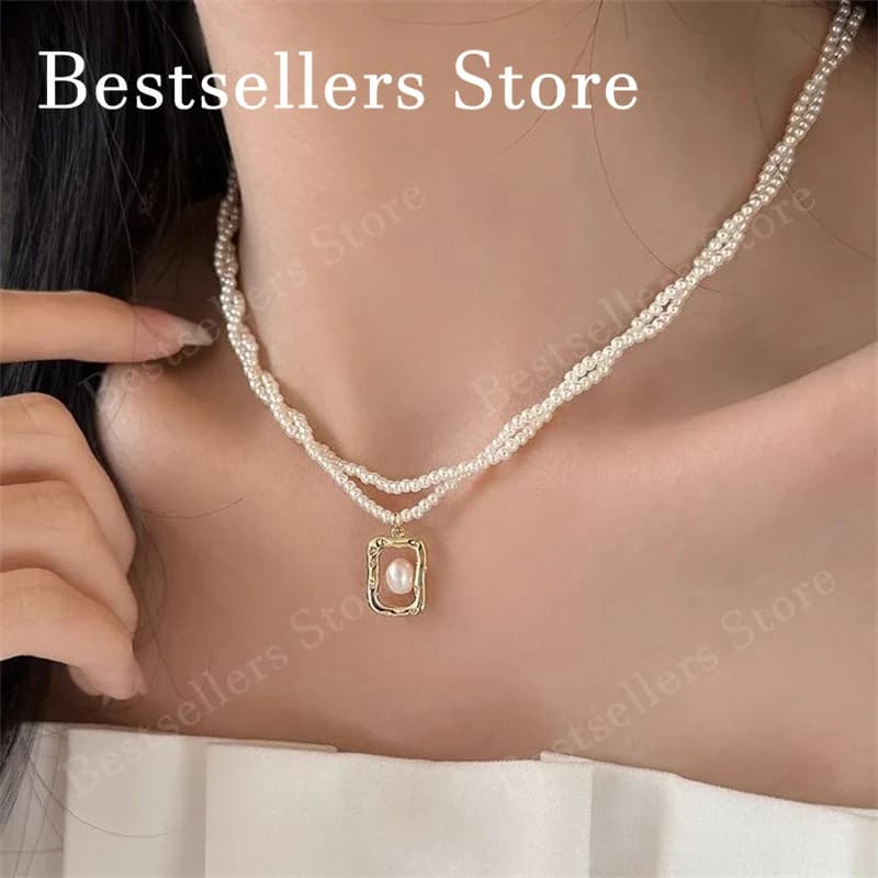 Collier avec pendentif en perle en argent sterling 925 de 18 pouces : élégant, mode féminine, fête, 