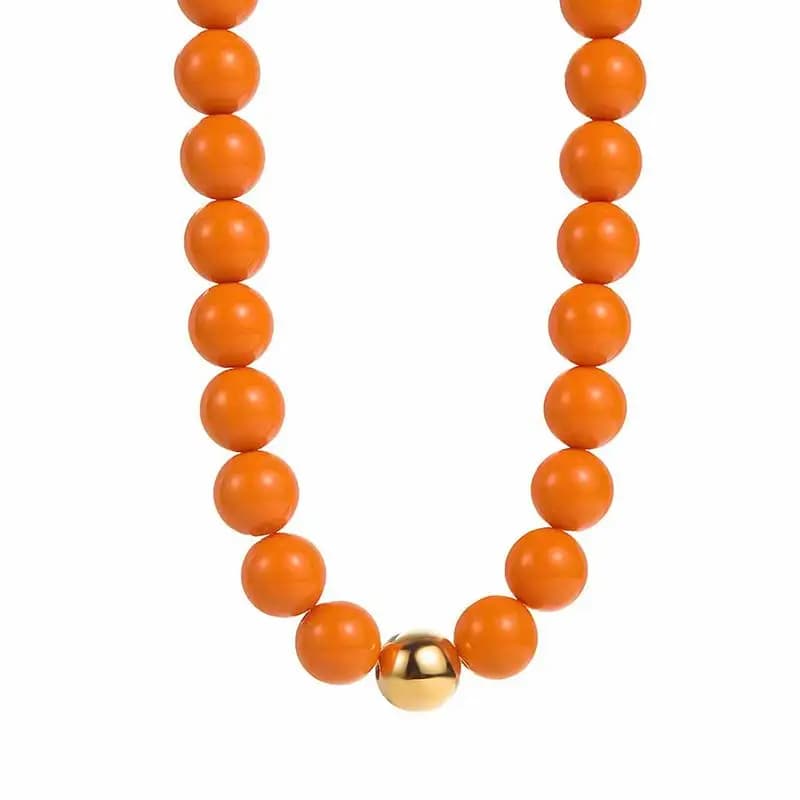 Collier de perles en acrylique couleur unie, perles colorées bonbon, mode bohème, fait main, chaîne 