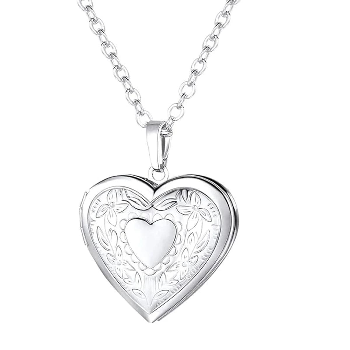 Collier médaillon Photo personnalisé pour femmes, pendentif en forme de cœur d'amour gravé au Laser,