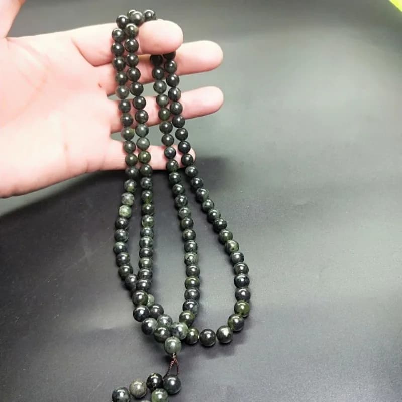 Collier de Bracelet multi-cercles en pierre de roi aux herbes de Jade tibétain naturel, chaîne mère 