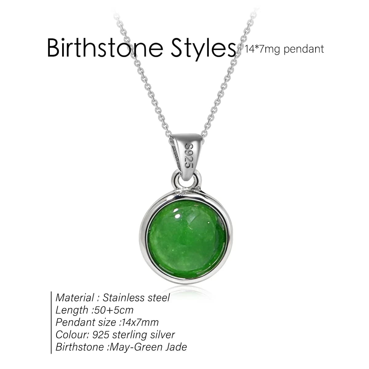 Collier avec pendentif en pierre naturelle en argent pur 925, pierre de naissance, accessoires simpl