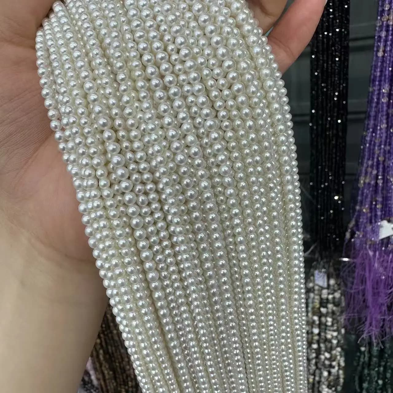 AAAA – bonne perle Akoya japonaise naturelle, pierres précieuses rondes de 3mm, amples, fabrication 