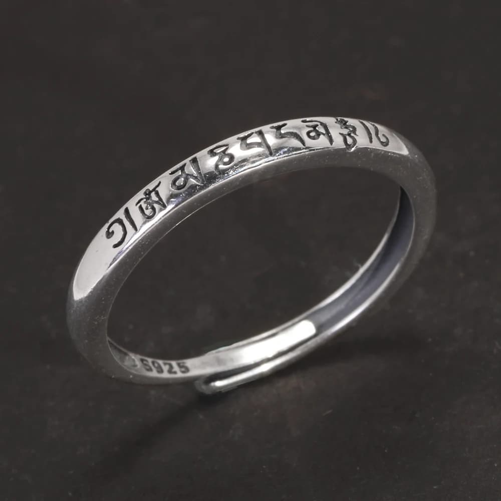 Bijoux de Bouddha Tibétain en Argent Sterling 925, Anneaux de Queue pour Femmes et Hommes Amoureux, 