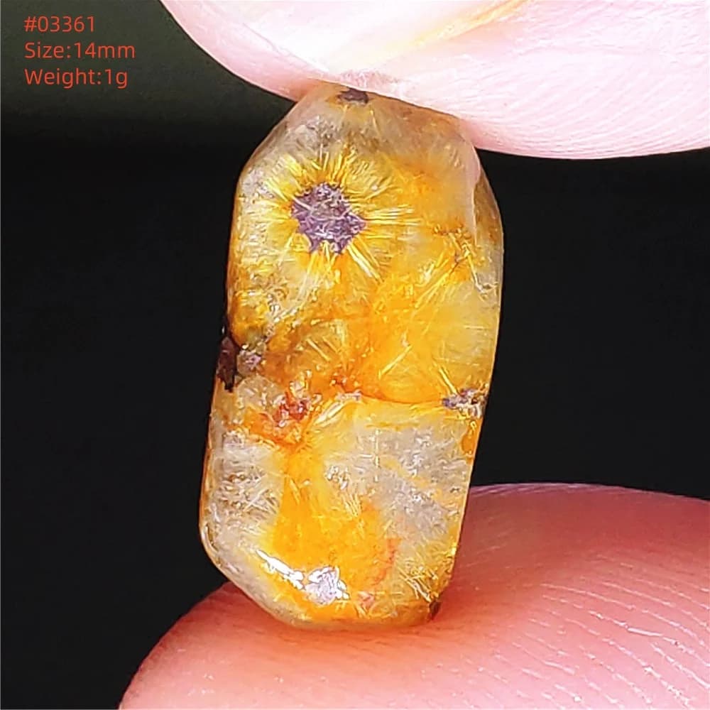 Pendentif en Quartz rutilé en or naturel, bijoux 24x18x8mm, fleur ours pour hommes et femmes, brésil