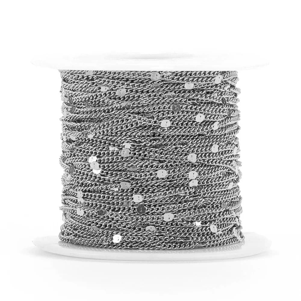 Chaînes en acier inoxydable de 2 mètres, en vrac pour bricolage, accessoires de fabrication de bijou