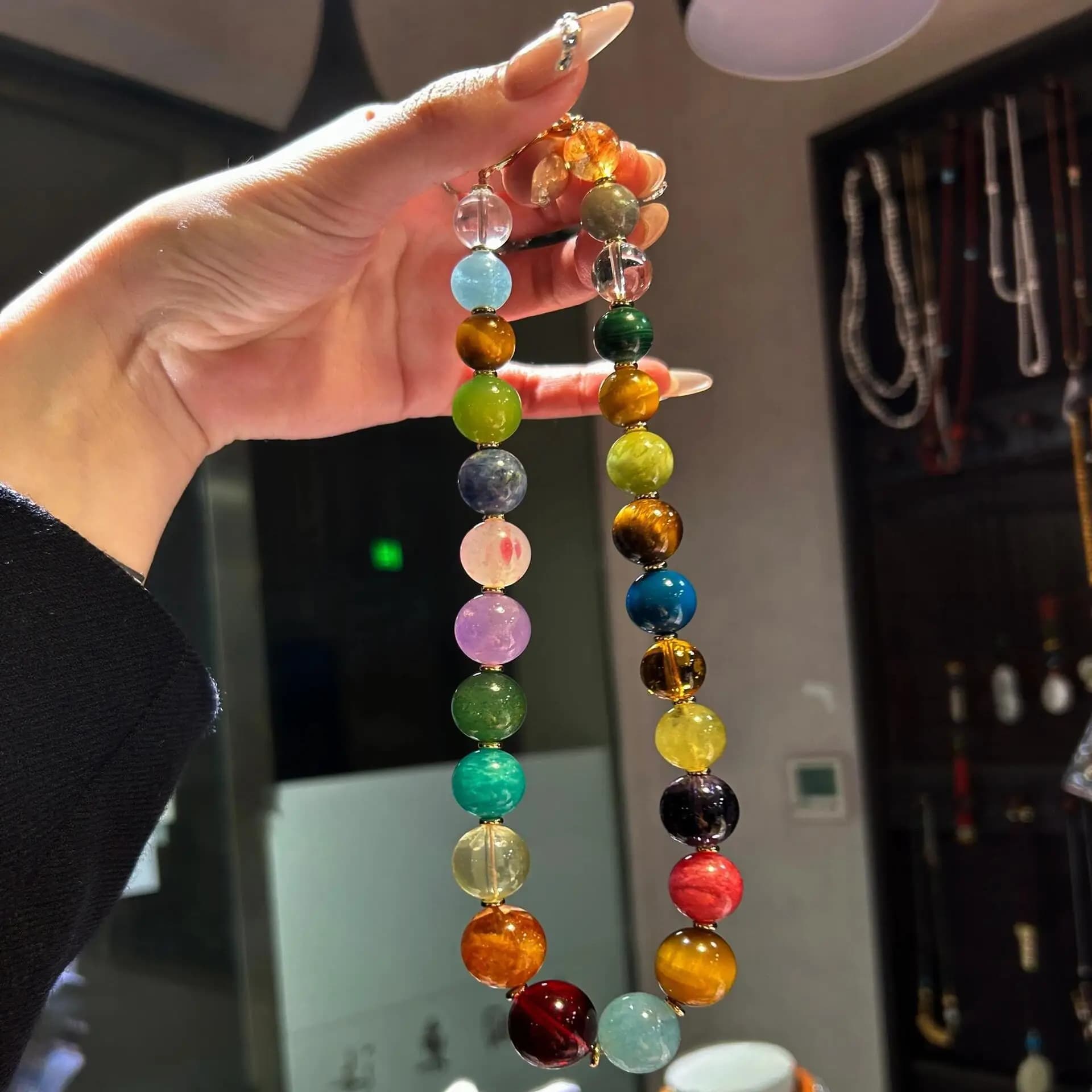 Collier de perles rondes Duobao en cristal Boutique, bijoux colorés et magnifiques, cadeau d'anniver