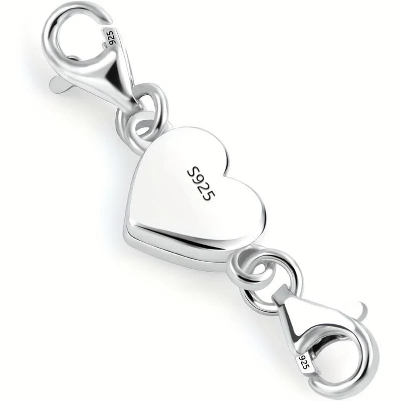 Fermoir de connecteur de bijoux magnétique en forme de cœur, 1 pièce, fermoir et fermeture de collie