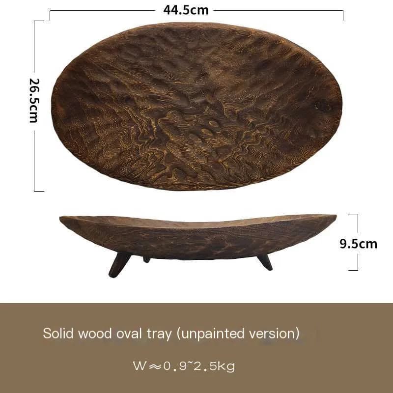 Grande assiette plate naren bois naturel INS, style vintage de campagne, collation de fruits, petit 