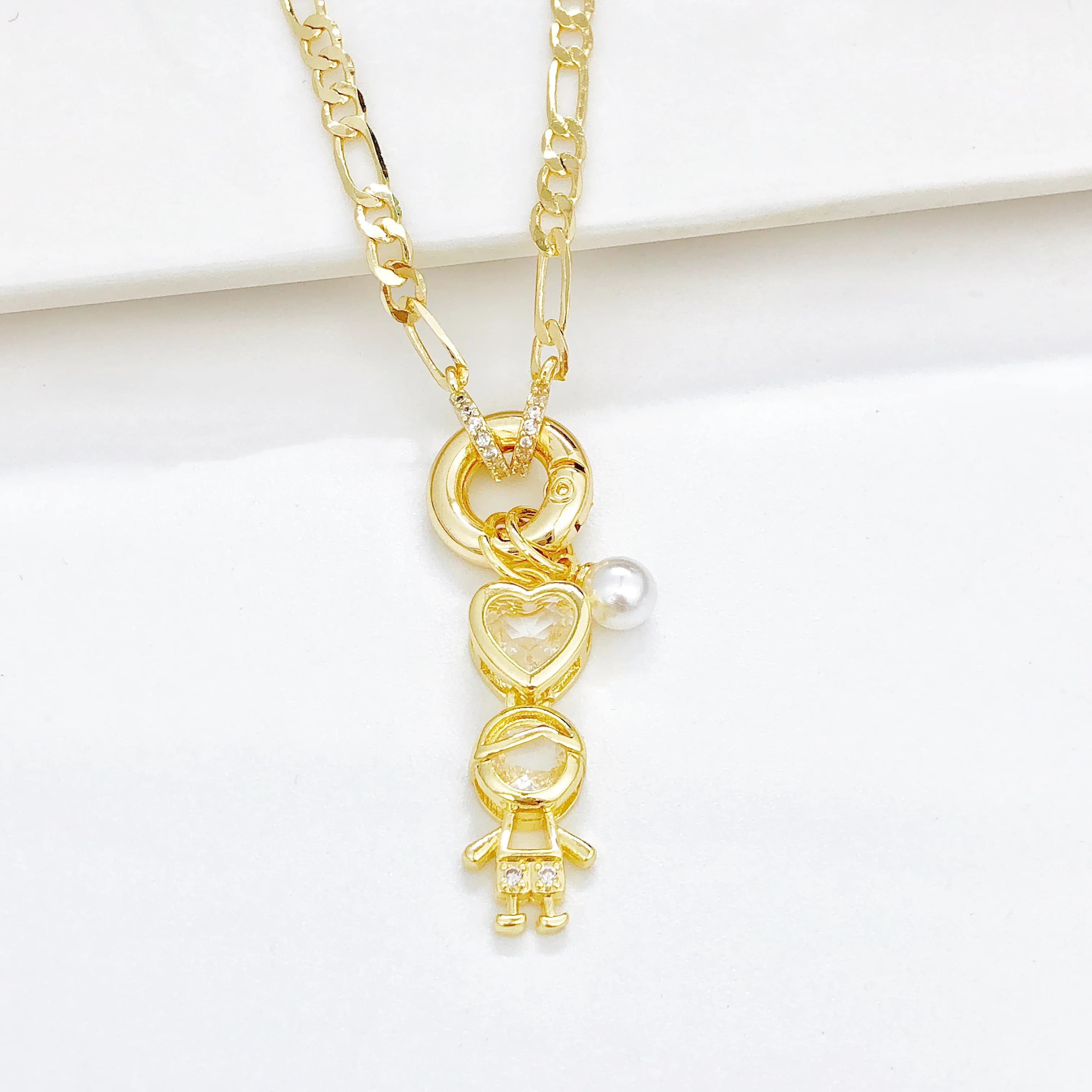 Collier en Zircon plaqué or pour fils et fille, classique pour hommes et femmes, bijoux de vacances,