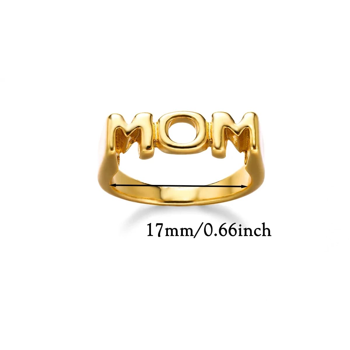 Bague royale pour maman, couleur or, lettre 3D, anneaux moulés, taille 7 8, strass, Anillos Acero In