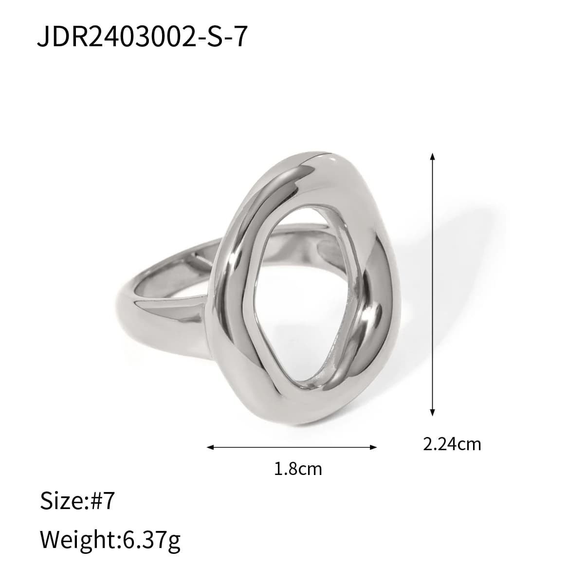 Uworld – bague ouverte géométrique antirouille en acier inoxydable 316l, couleur or, Texture métalli