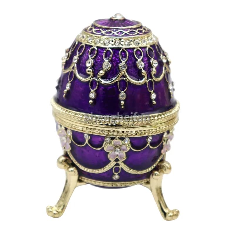 Oeuf de Fabergge russe en émail de Style européen, petit ornement violet musical, décoration de mais