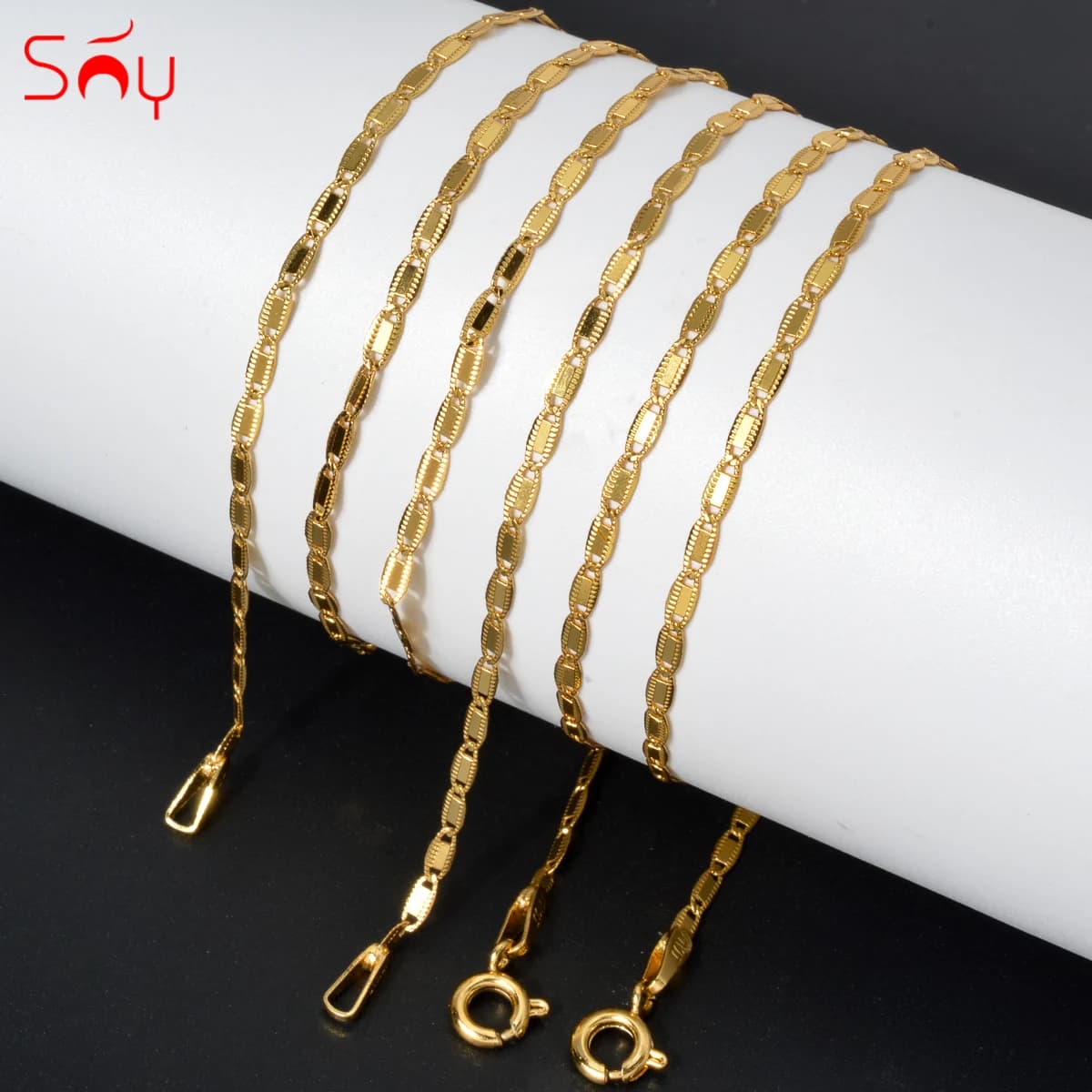 Collier à Maillons Plaqué Or 18K pour Homme et Femme, Ras du Cou Simple et Fin, Classique, Cadeau de