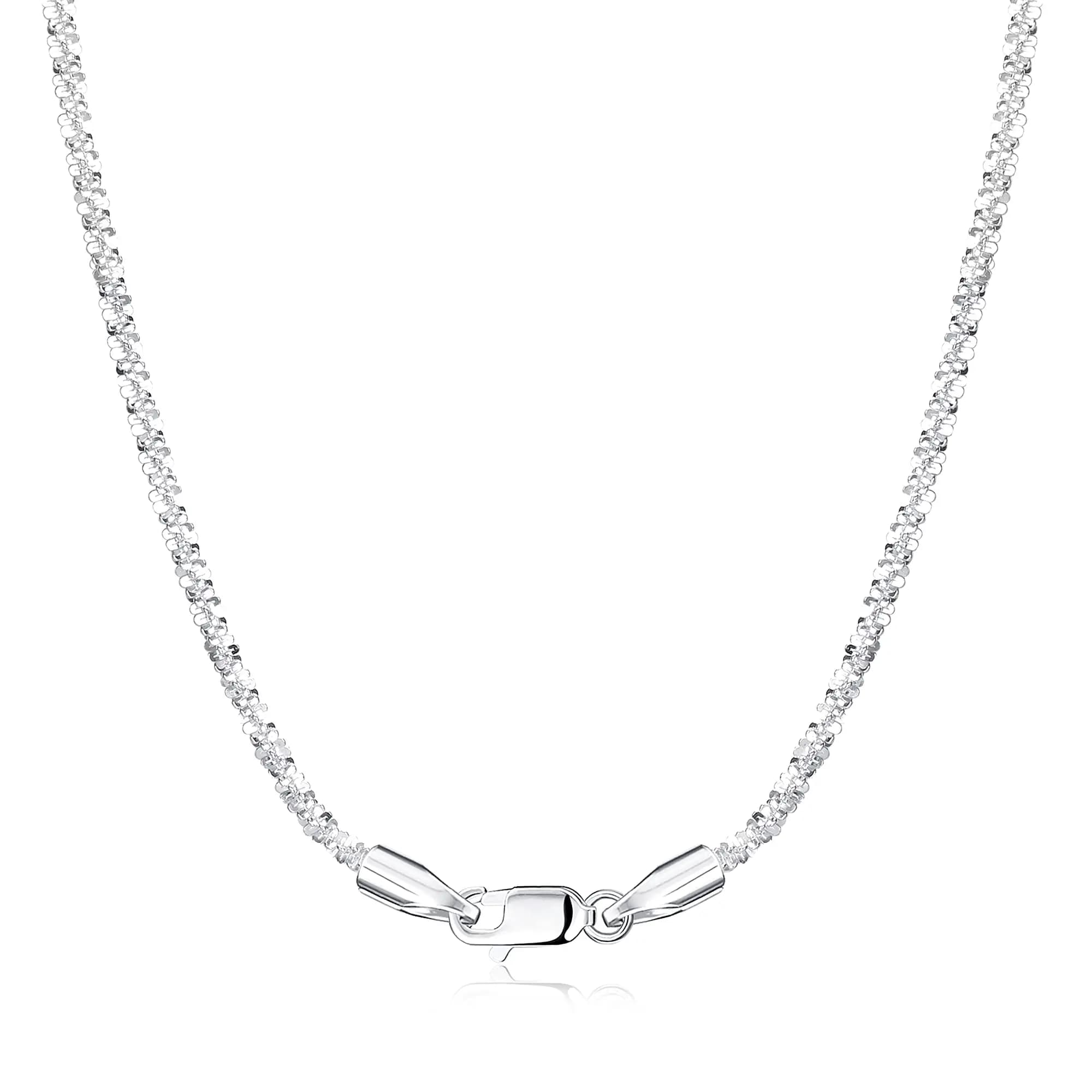 Fansilver S925 argent Sterling 2MM chaîne fantaisie collier pour femmes hommes argent homard griffe 