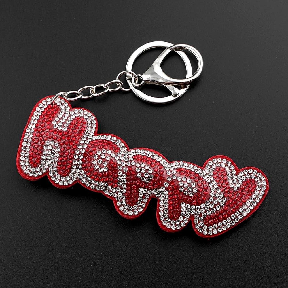 Porte-clés essentiel Happy Person pour femmes et hommes, entièrement en strass, décoration pour sac 