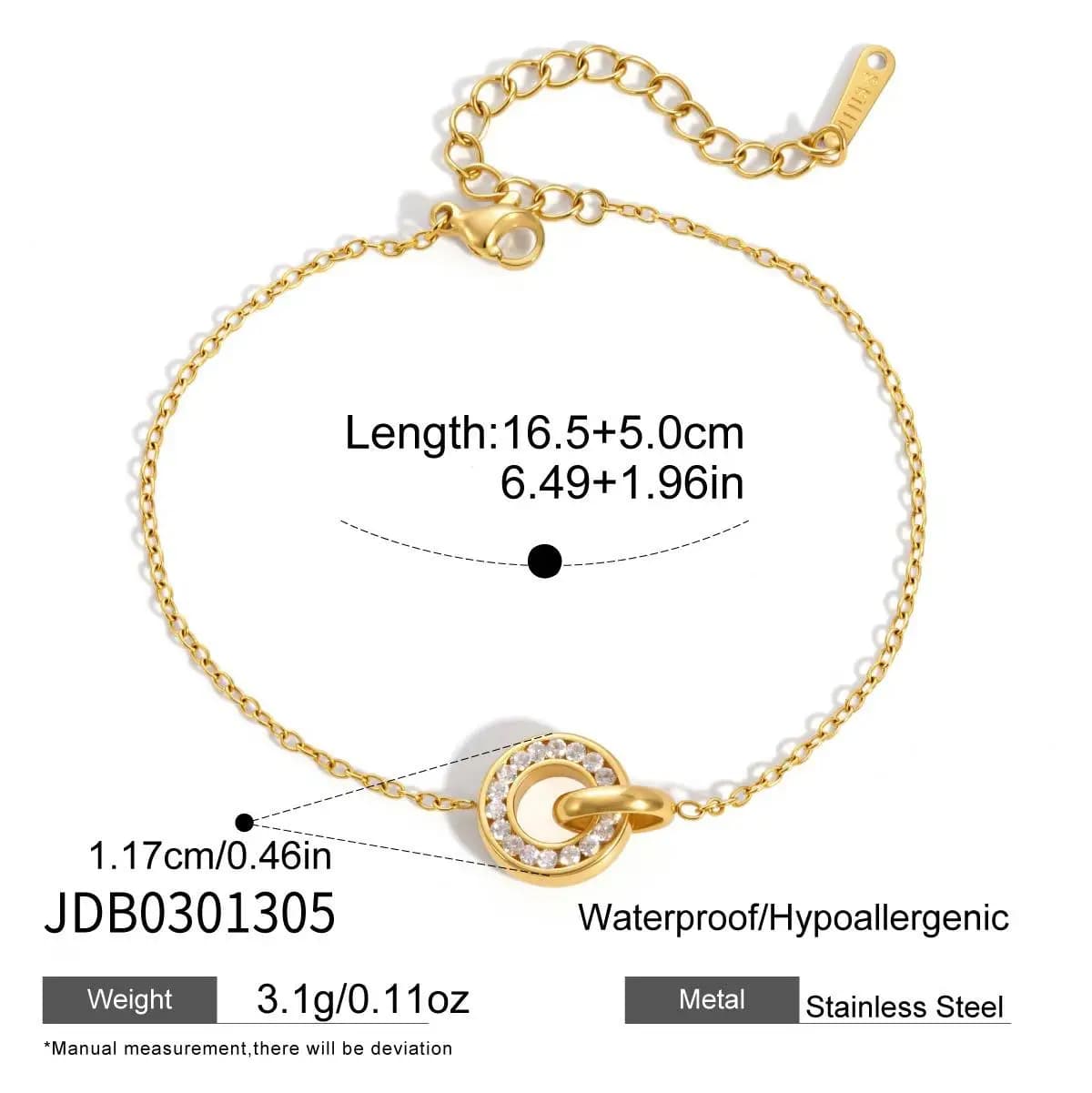 Collier pendentif double cercle entrelacé Ars avec zircon, chaîne en acier inoxydable, colliers pour