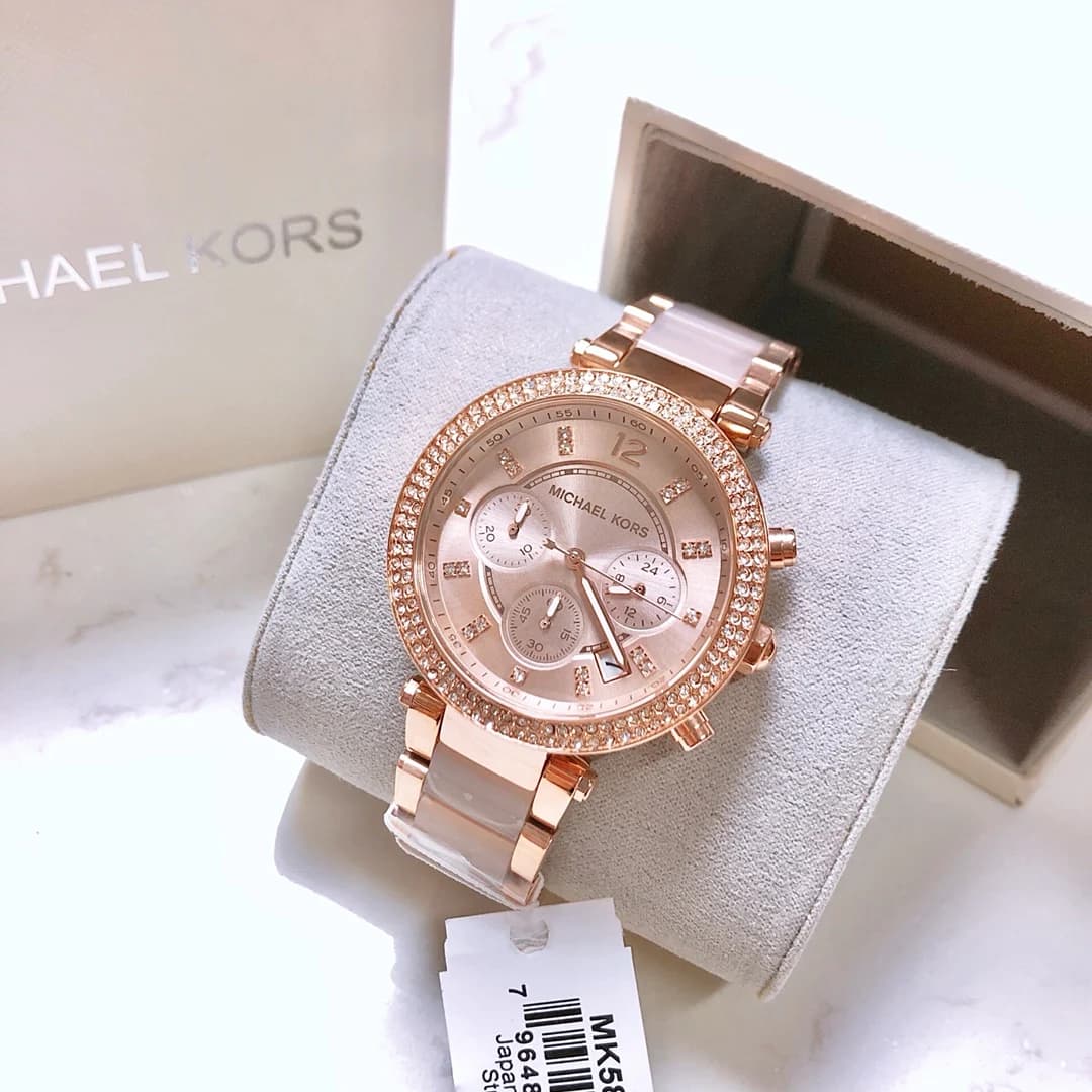 Montre Michael Kors Parker MK5896 39 mm de luxe avec diamants pour femme, montre à quartz tendance «