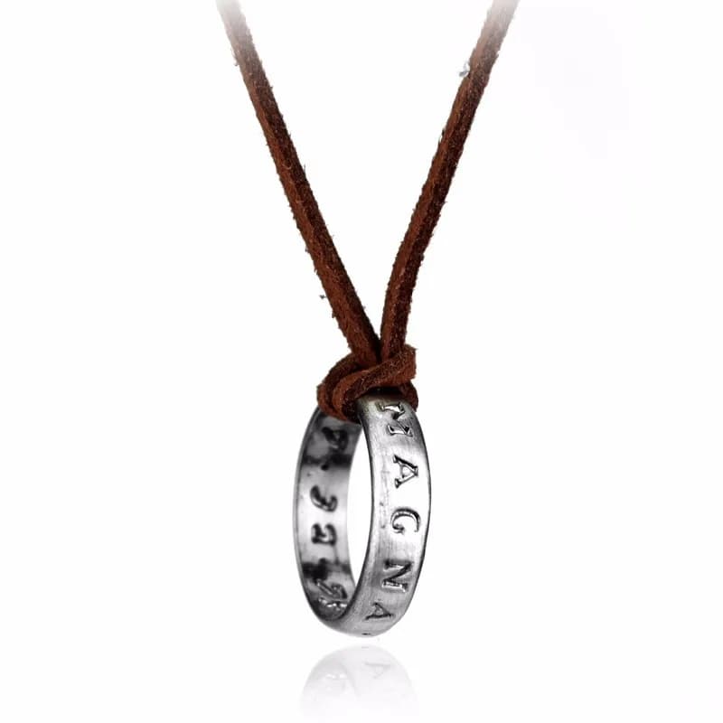Uncharted 4 Collier Nathan Prop, Prop Jewelry, Prop Cosplay, Proximité, Cuir, Code, Prairie, Vintage