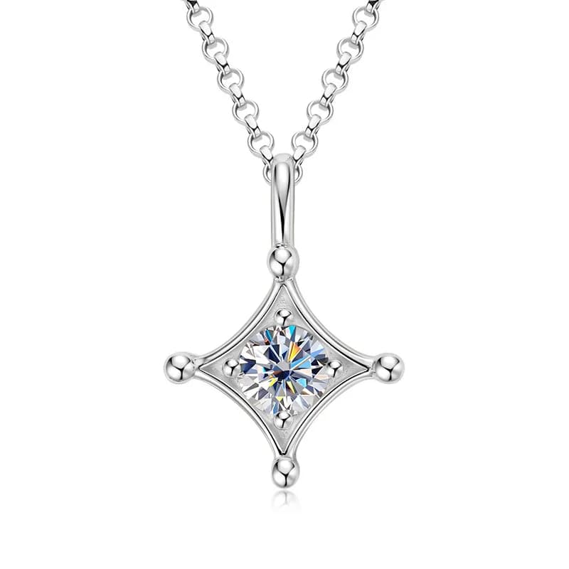 Collier pendentif étoile du Nord en argent sterling 925 avec moissanite couleur D VVS1 3EX, bijoux f