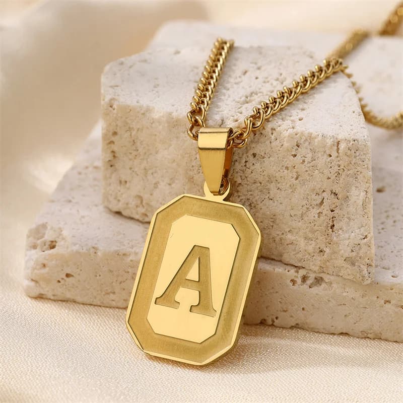 Atoztide – collier avec nom gravé pour femmes et hommes, pendentif personnalisé avec initiales et al
