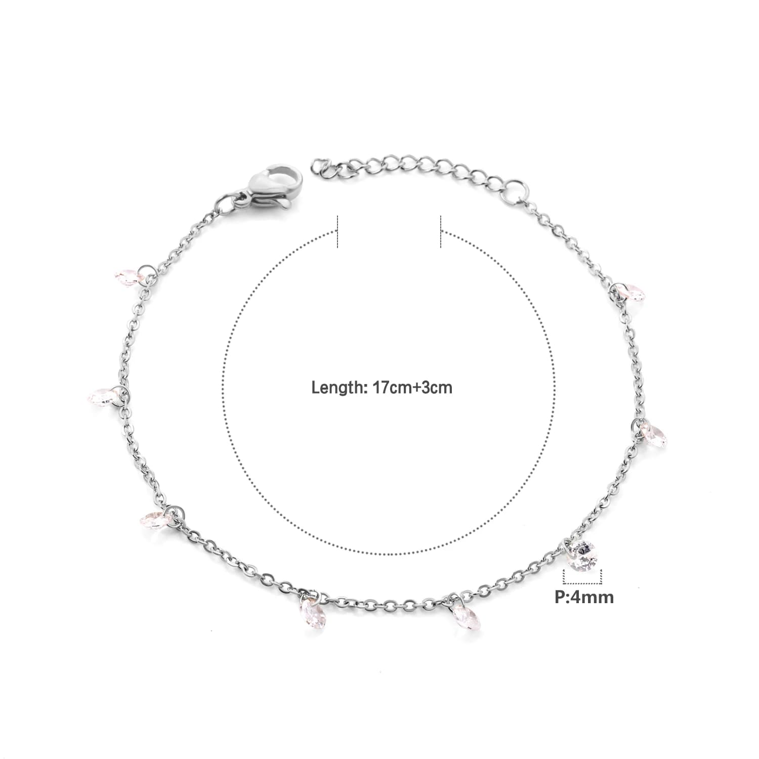 LUXUSTEEL-Bracelet Mauvais Œil CZ pour Homme et Femme, Acier Inoxydable, Pierre Colorée, Cubique, Co