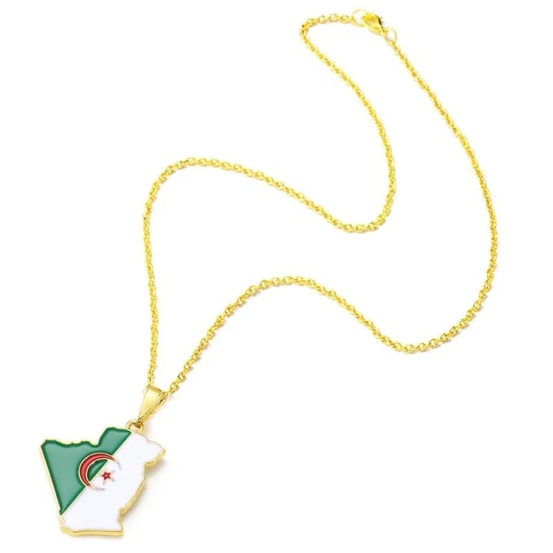 ChimAlgeria-Collier pendentif carte de pays pour hommes, accessoires de mode, bijoux de fête, nouvea