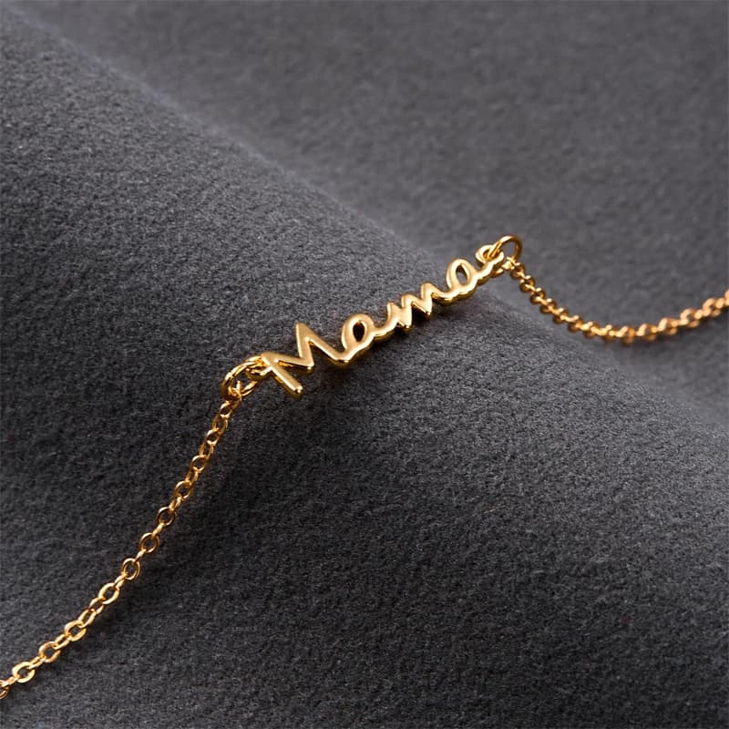Bracelet à la mode avec pendentif lettre maman pour femme, lien EquiCharms, bijoux de colonne vertéb