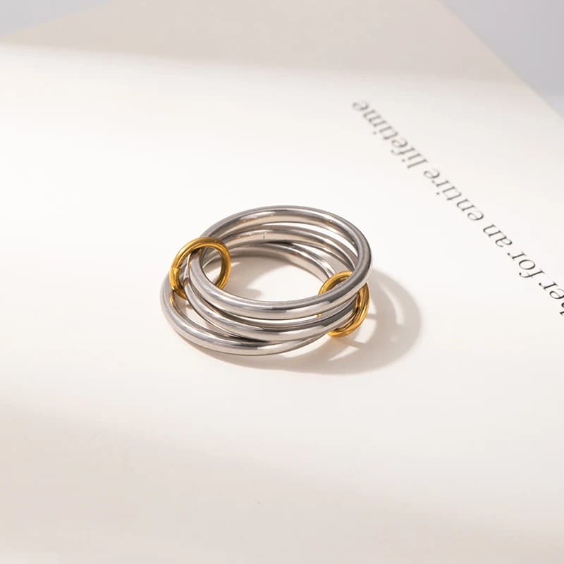 ANENJERY or argent couleur creux circulaire Zircon anneau pour femmes hommes personnalité nouvelle t