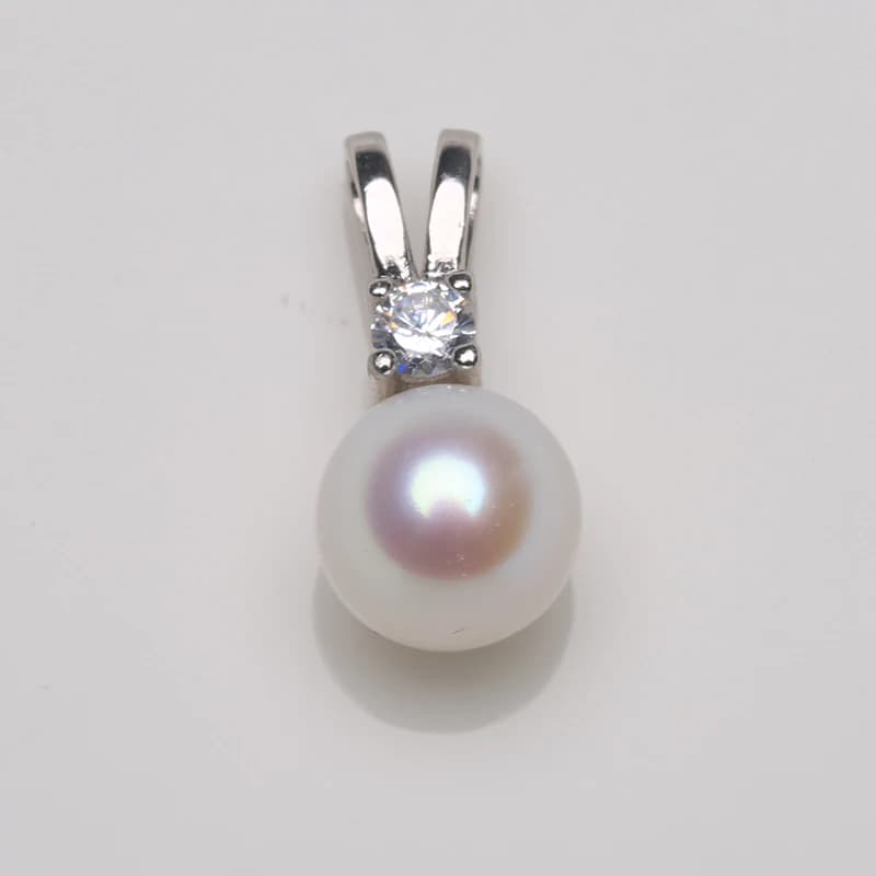 UTO-Perle d'Eau Douce Naturelle AAA en Argent Sterling 925, Pendentif Polyvalent Incrusté, AKOYA zco