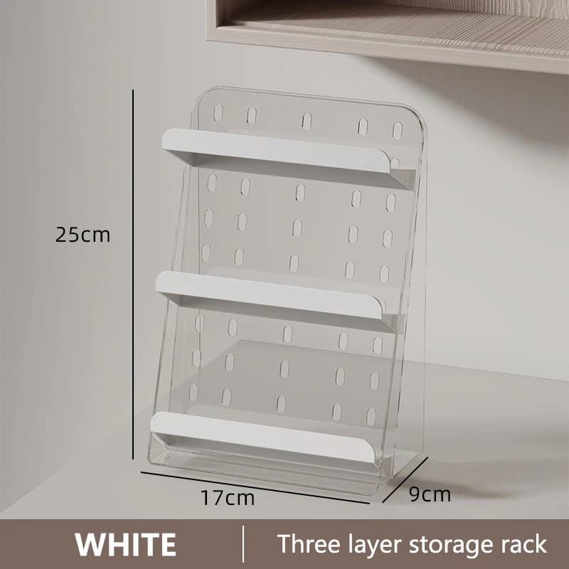 Armoire à miroir, boîte de rangement, support de rangement à trois couches pour cosmétiques, support