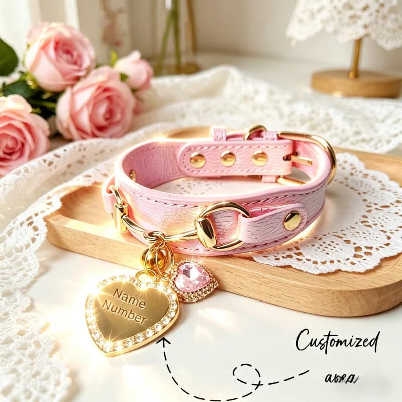 Collier avec pendentif en cuir, accessoires pour animaux de compagnie de haute qualité, adapté aux c