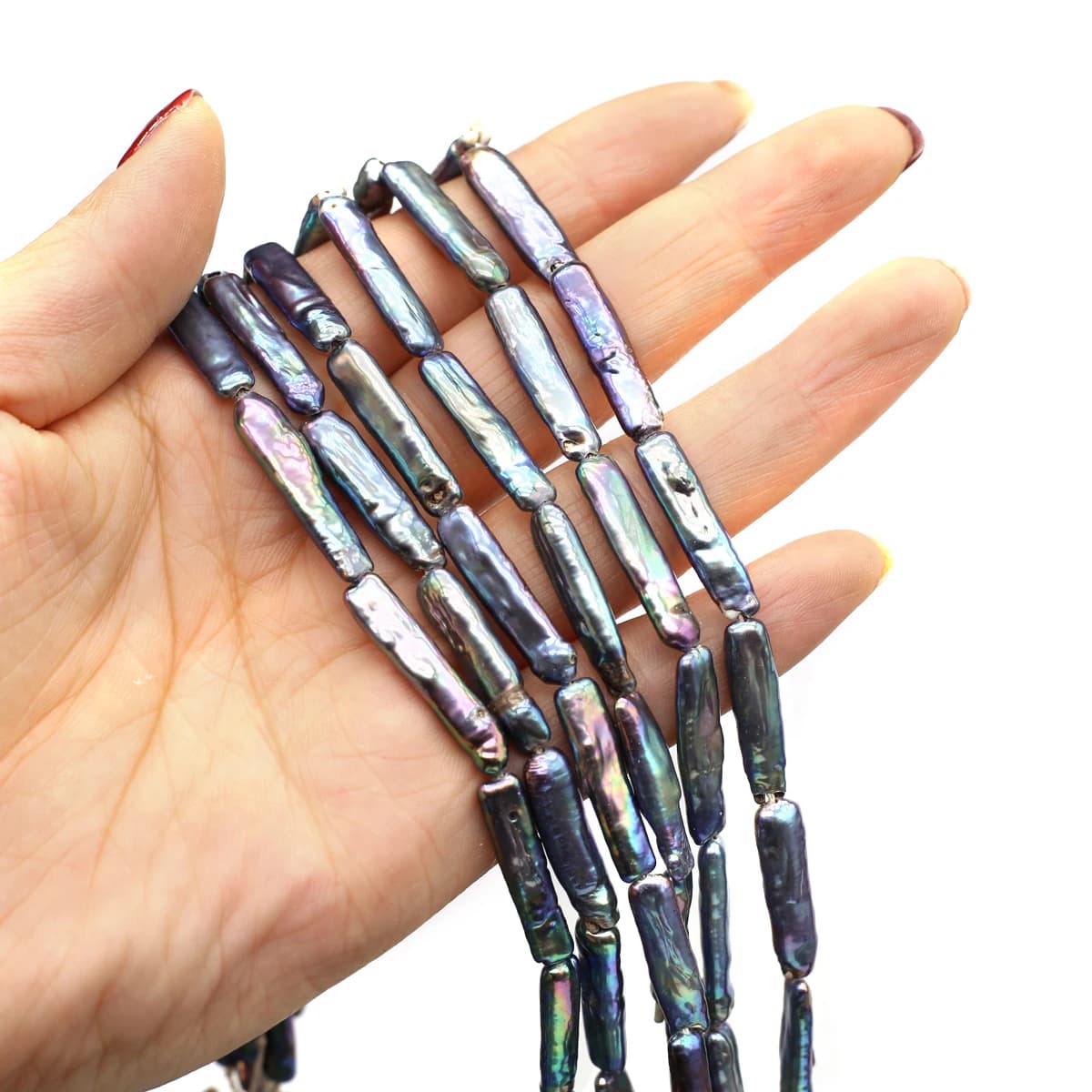 Perle baroque naturelle d'eau douce en forme de barre, pour la fabrication de bijoux, accessoires de