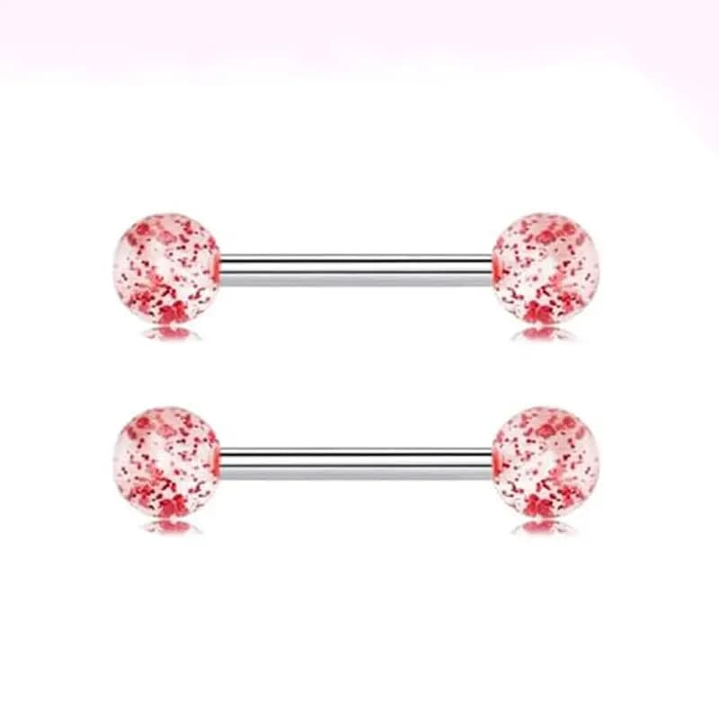 2 pièces rose coeur mamelon Piercing haltère brillant cristal mamelon anneaux en vrac pour les femme
