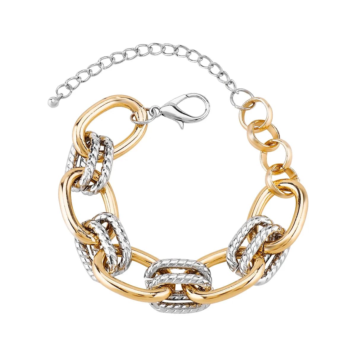 Bracelet chaîne épaisse personnalisé style rétro color-block, collier en métal exagéré polyvalent st