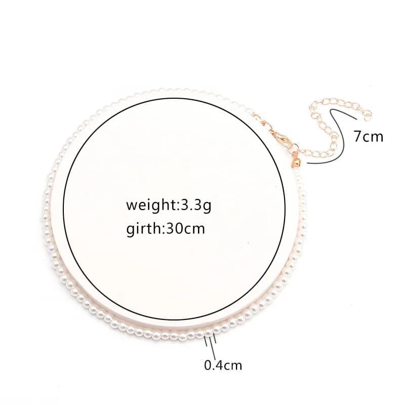 Collier ras du cou classique élégant en perles blanches pour femmes et hommes, idéal pour mariage, b