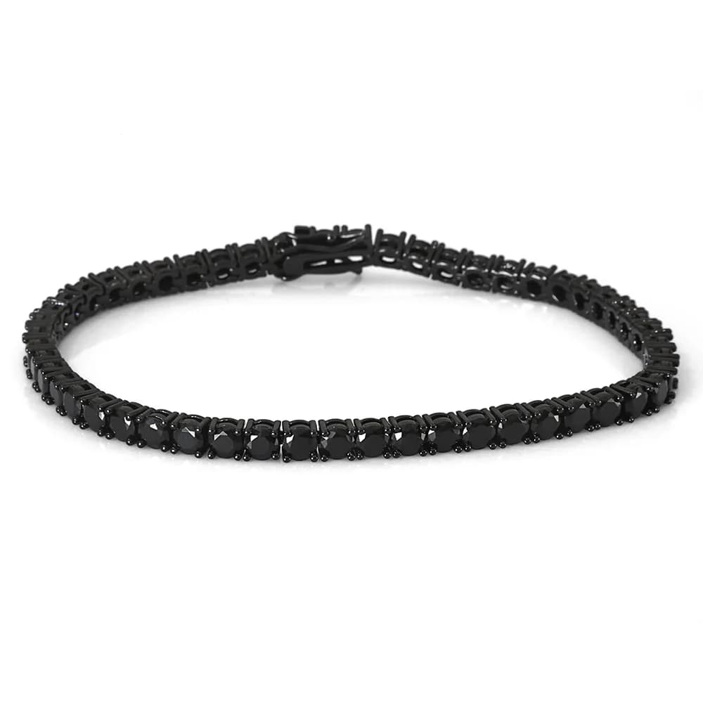 Collier Nuoya neutre en laiton plaqué noir avec zircon, chaîne tennis, 3mm 4mm, bijoux incrustés de 