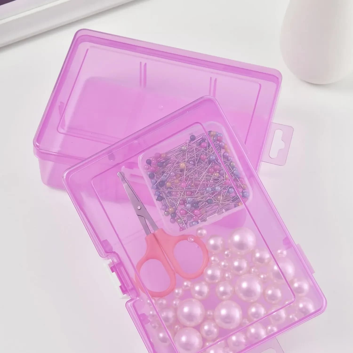 Boîtes de rangement en plastique transparentes, pour bijoux, accessoires de quincaillerie, petits ar