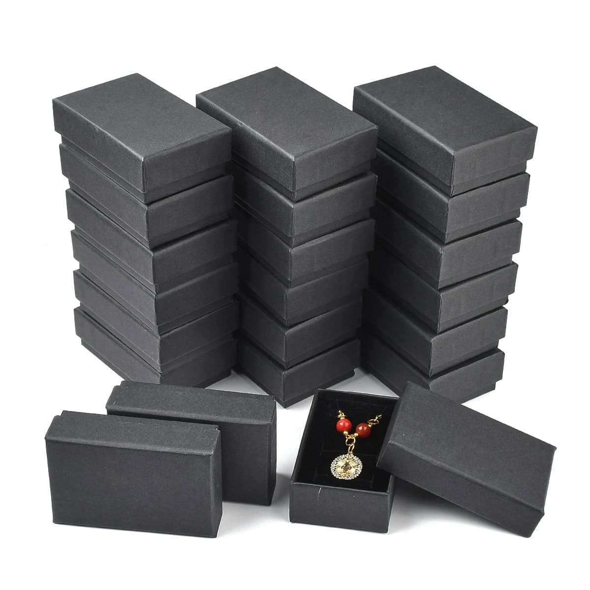Boîtes à bijoux en carton de papier Kraft, boîte à bagues, rectangulaires pour la saint-valentin, em