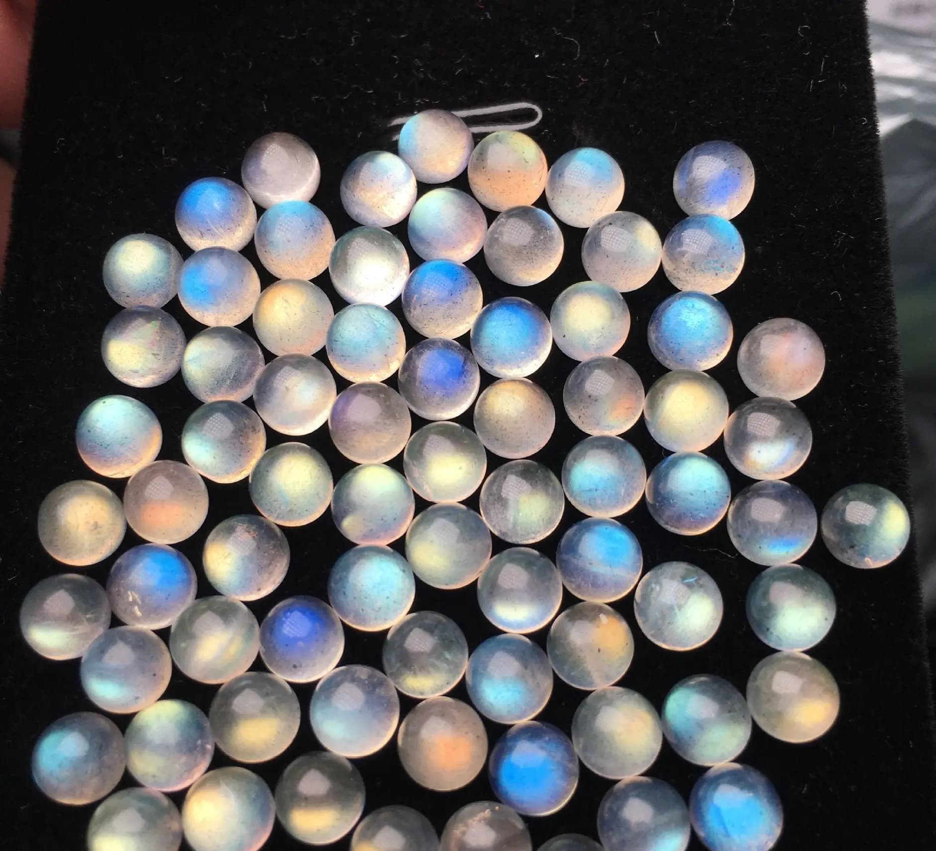 Cabochon Labradorite arc-en-ciel, 20 pièces/paquet, 4mm 5mm 6mm 8mm, pierres précieuses rondes, visa