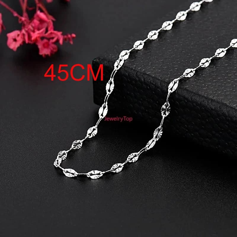 Collier en argent sterling 925, chaîne de 2MM, 45-75CM, magnifique et élégant, pour femmes et hommes