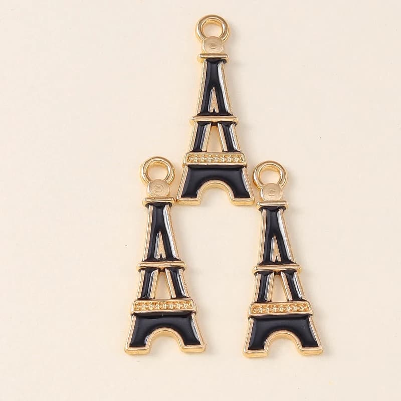 Breloques tour Eiffel en émail français, 10 pièces, pour boucles d'oreilles, pendentifs, accessoires