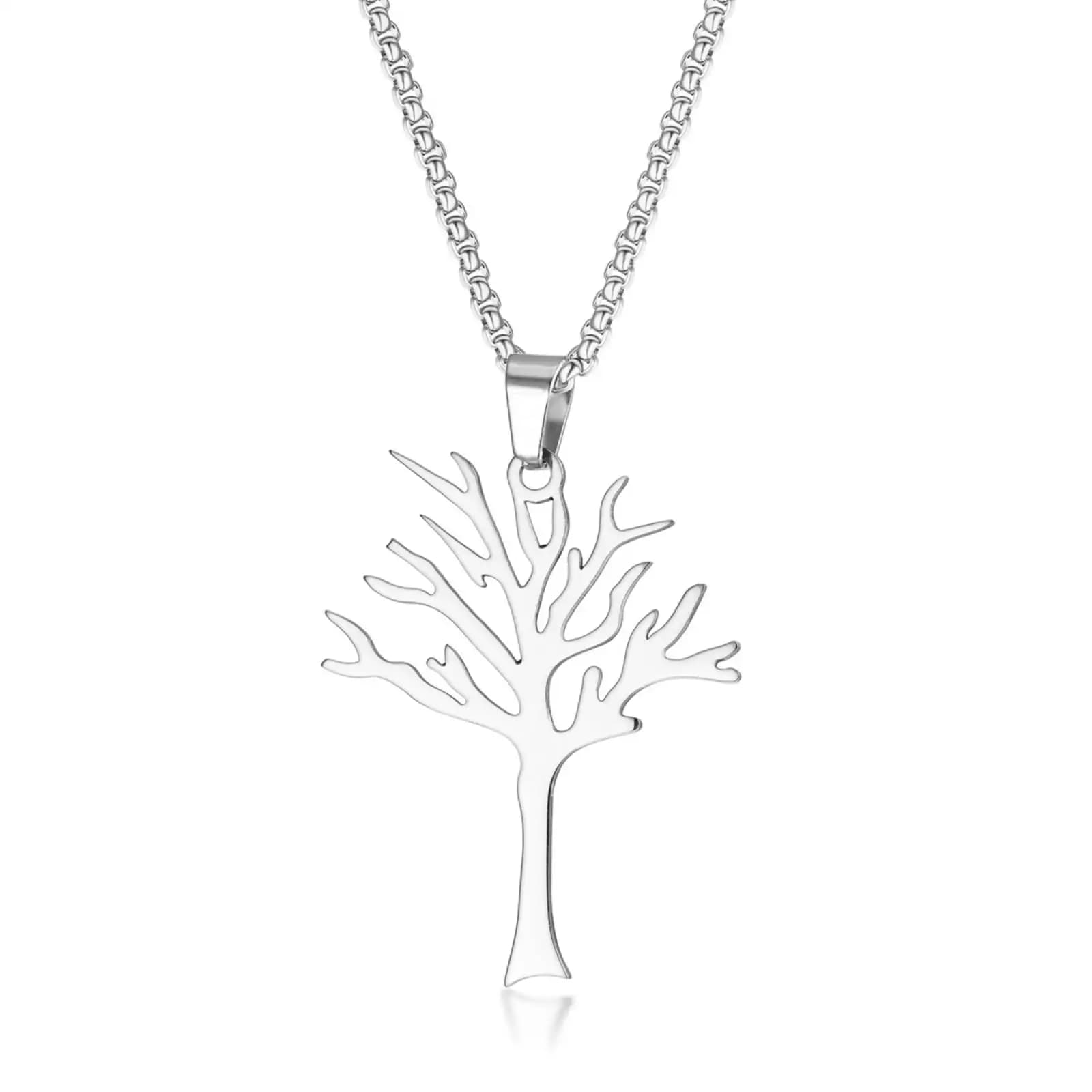 Collier pendentif arbre de vie Simple, bijoux en acier inoxydable, cadeau d'anniversaire pour femmes