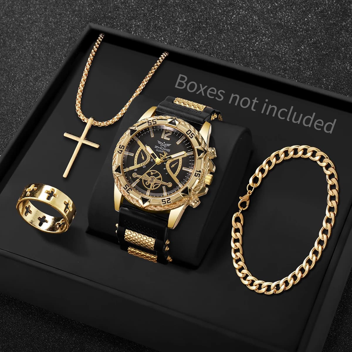 4 montres à quartz pour hommes avec cadran arabe tendance, bracelet en silicone, montre-bracelet ave