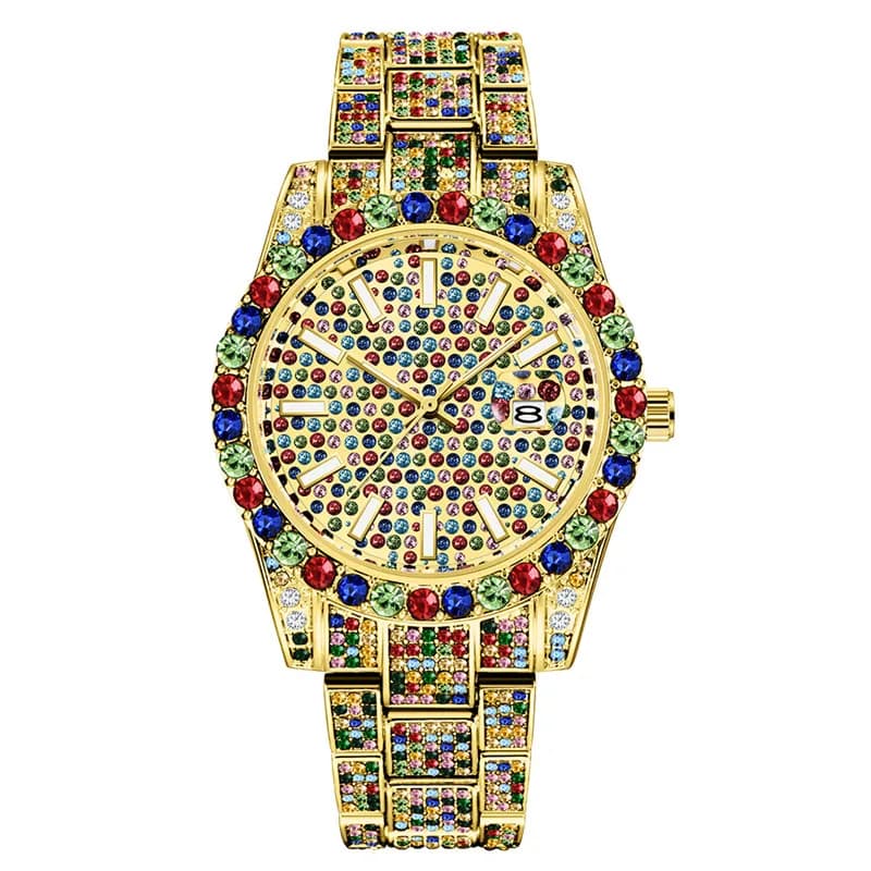 Montre de Luxe SSS Supply pour Homme, Bracelet en Alliage, Style Hip Hop, Diamants, Grande Marque, D