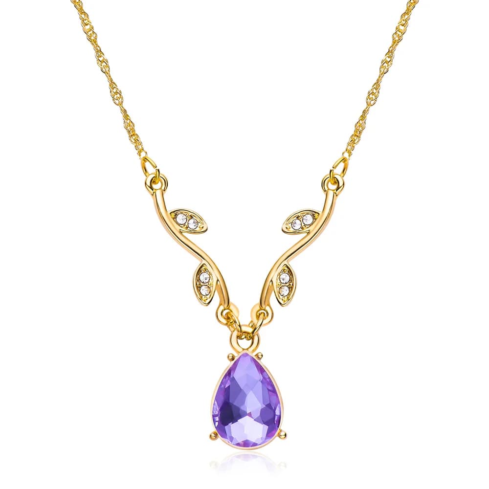 Pendentif princesse d'île Ro, collier Rose en cristal de Zircon naturel, bijoux romantiques luxueux 