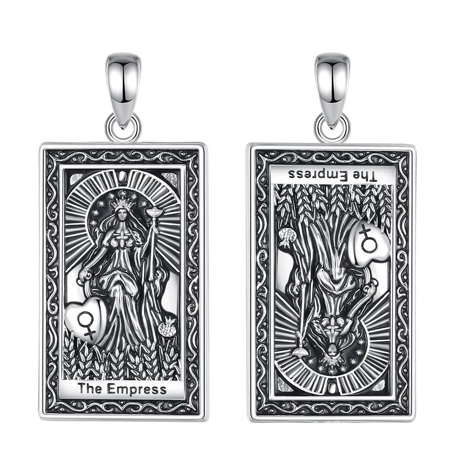 Eudora – collier de cartes de Tarot en cuivre, amulette de l'impératrice, pendentif de Divination Vi